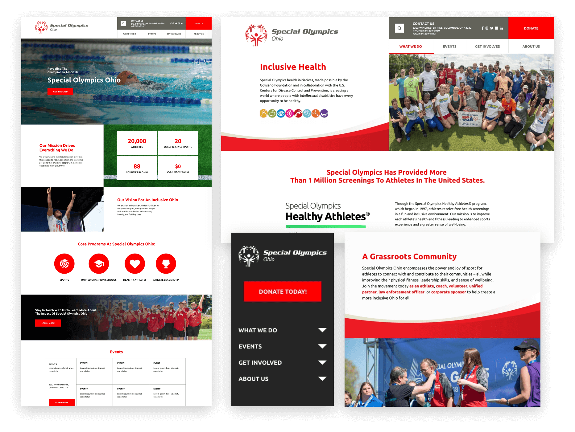GSM Special Olympics Ohio Web Mockup